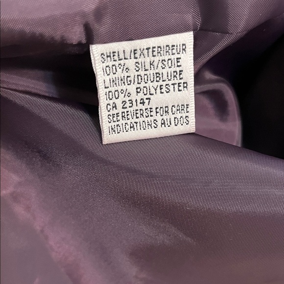 Talbots Jacket Blazer Silk Purple Lined Collared Button Down Silk Vintage 12 - Picture 12 of 13